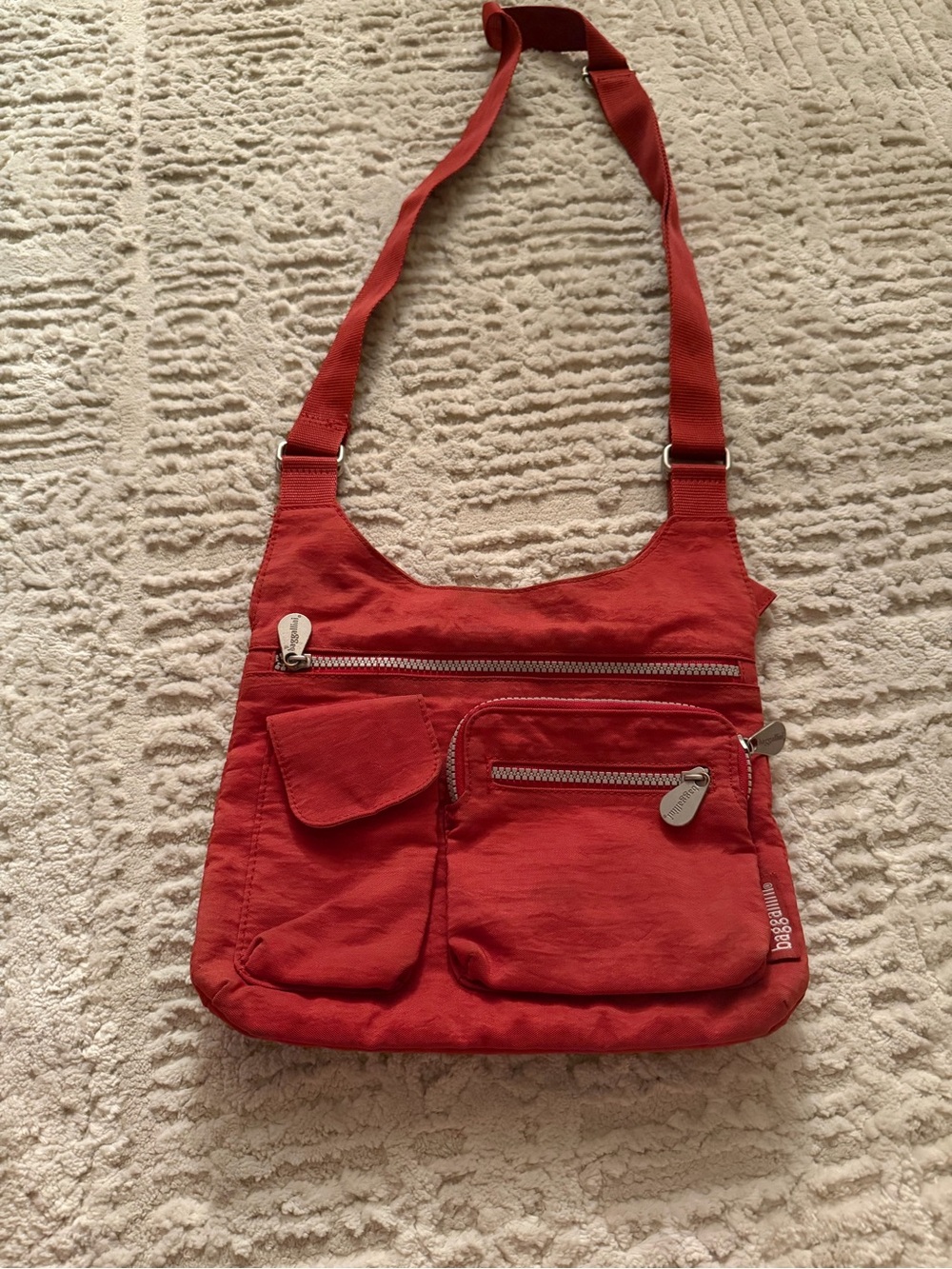 Baggallini Red Crossbody Shoulder Bag with Multiple Pockets